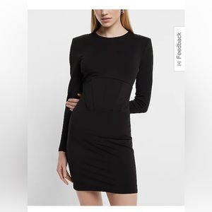 Express long sleeve black cocktail dress